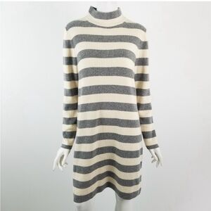 J. Crew NWT sweater dress Small cream/white stripe turtleneck soft casua…